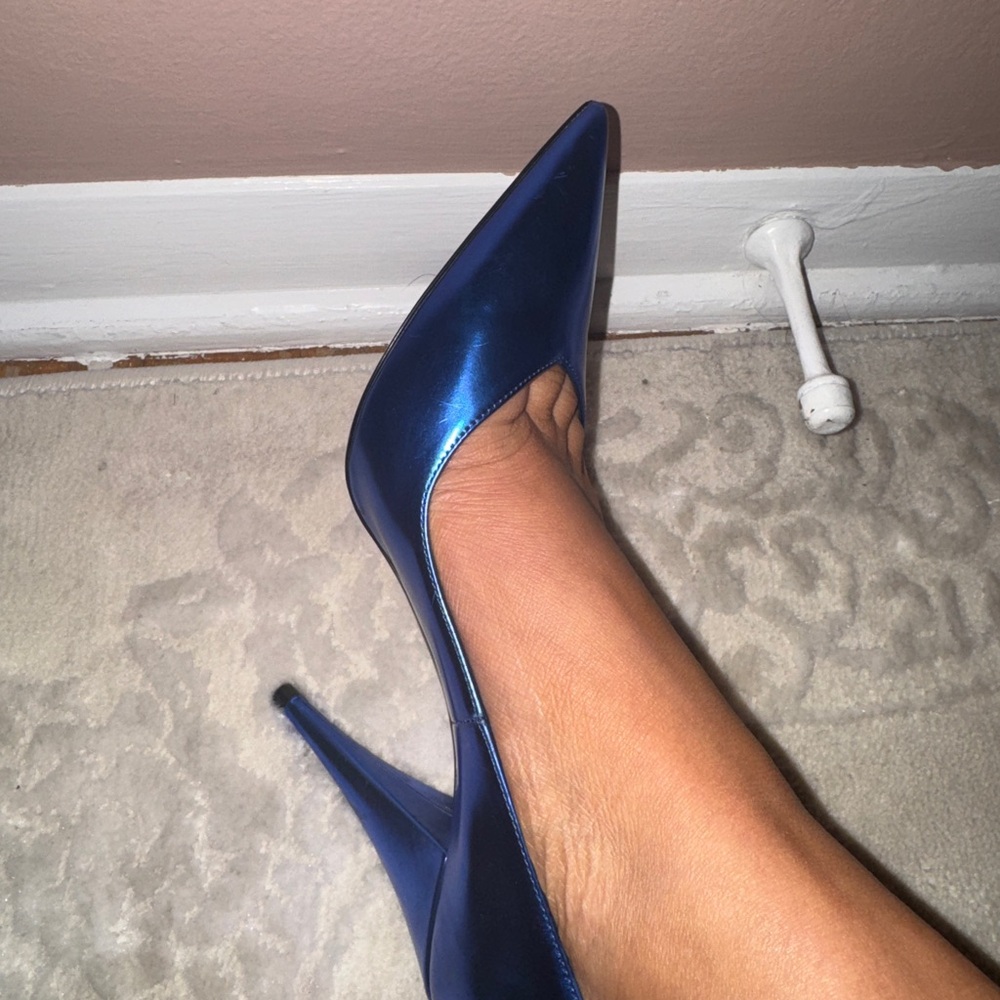 Saint Laurent Metallic Blue Heels 36 (size 6)